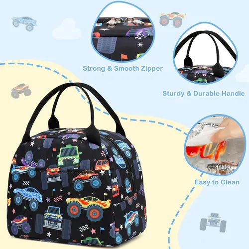 Miniatura 3 de CAMTOP Bolsa de almuerzo para niños, bonita lonchera aislada para niños y niñas, loncheras a prueba de fugas para la escuela