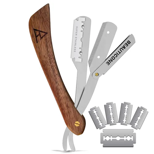 Miniatura 11 de Beauticone Navajas rectas para hombres, navaja de borde recto, 100 cuchillas de un solo filo, acero inoxidable, navaja de barbero para el afeitado