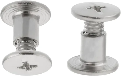 Miniatura 7 de Aicosineg 20 tornillos Phillips M5x6mm de fijación para cinturón, hebilla de acero al carbono, cabeza cruzada, tornillos Chicago, cierre de cuero