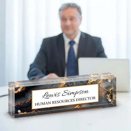 Miniatura 17 de Placa de Nombre para Escritorio, Placa de Nombre con Patrón de Doble Cara para Escritorio, Decoración de Escritorio de Oficina Personalizada
