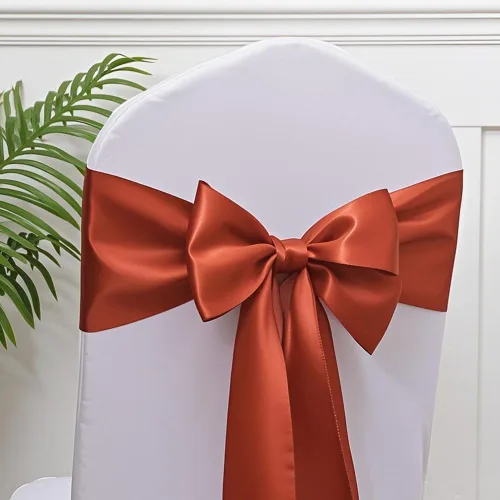 Miniatura 14 de Bandas de satén para sillas de color azul bebé, paquete de 50 lazos para sillas de color azul claro para boda, revelación de género, baby shower