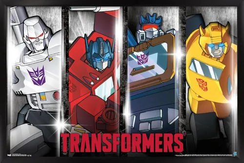 Miniatura 8 de Trends International Hasbro Transformers - Póster de pared clásico, 14.725 x 22.375 pulgadas, versión enmarcada de madera de granero