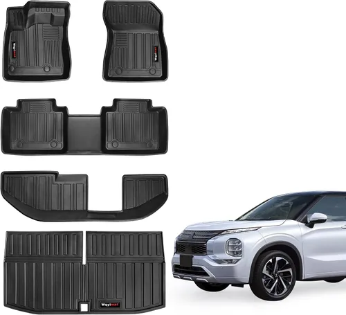 Miniatura 8 de Juego de alfombrillas personalizadas de 3 filas y forro de carga y 2ª y 3ª alfombrilla de respaldo para Mitsubishi Outlander 2022 2023 2024 2025