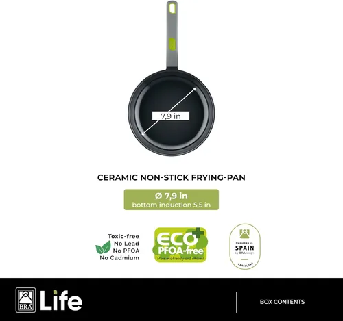 Miniatura 14 de BRA COOKWARE Life - Juego de utensilios de cocina de cerámica de 12 piezas, juego de ollas y sartenes de aluminio fundido reciclado con 2 ollas, 1