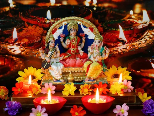 Miniatura 3 de alikiki Lakshmi Ganesha Saraswati Estatua de 6.3 pulgadas de alto, figura de ídolo indio Laxmi Ganesh, artículo hindú para oficina en casa, templo