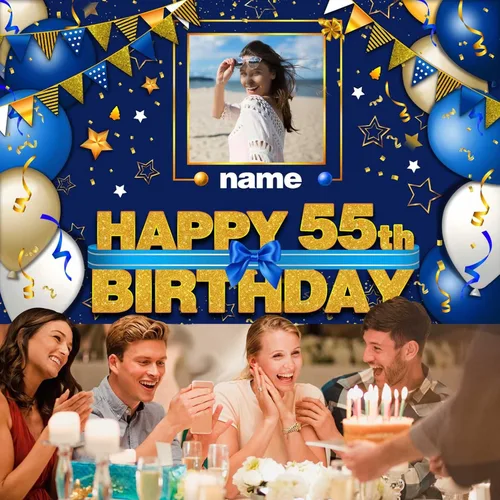 Miniatura 5 de Pancarta Personalizada de Decoraciones de Feliz Cumpleaños 101 - Telón de Fondo de 101 Años para Mujeres Hombres Niños Niñas Suministros de Fiesta