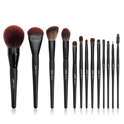 Miniatura 12 de Jessup Juego de brochas de maquillaje veganas con corrector en polvo, sombra de ojos, brocha para delineador de ojos, 16 piezas, cepillo cosmético