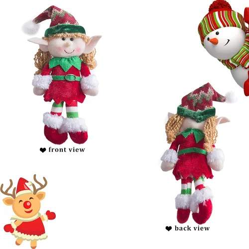 Miniatura 2 de Wewill adorables muñecos elfos de Navidad flexibles para decoraciones festivas en el hogar, fiestas, personajes de felpa