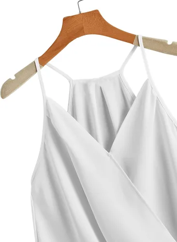 Miniatura 5 de SheIn Paquete de 3 camisetas sin mangas con dobladillo alto y bajo drapeado, para mujer