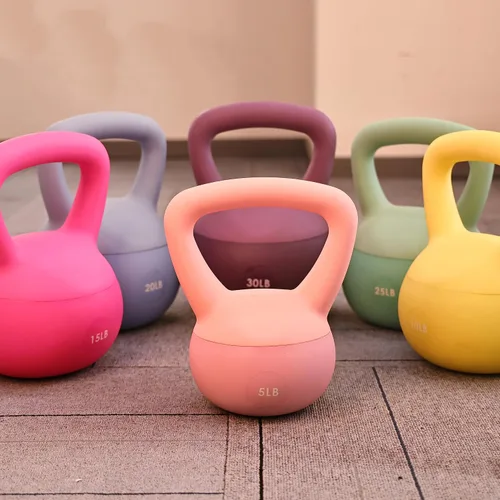 Miniatura 4 de Fitvids Pesas rusas suaves, con relleno de arena de mar y hierro para mujeres y hombres, pesas rusas de vinilo suave codificadas por colores, varios