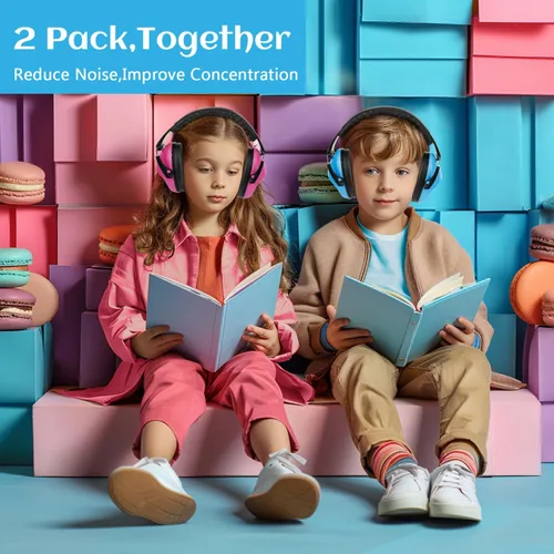 Miniatura 2 de Floriogra Paquete de 2 Auriculares con Cancelación de Ruido para Niños, Orejeras de Protección Auditiva para Niños con Autismo, Niños Pequeños