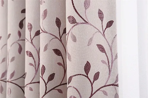 Miniatura 3 de GYROHOME Cortina opaca floral con bordado de hojas, ojales en la parte superior, aislamiento térmico, oscurecimiento de habitación, ahorro de ruido