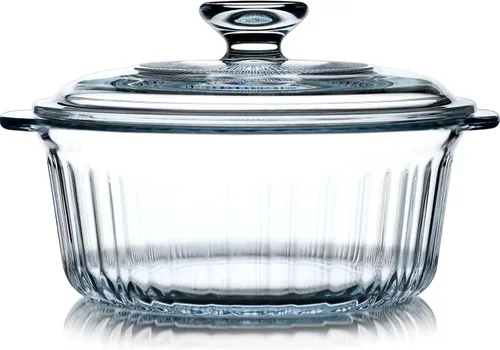 Miniatura 10 de NUTRIUPS Cacerola de vidrio ovalada de 1.9QT con tapa de vidrio, vidrio borosilicato, cacerola ovalada para horno, plato de hornear con tapa