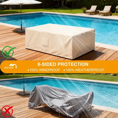 Miniatura 5 de HDCAXKJ Fundas impermeables para muebles de patio, funda para tumbona para exteriores, funda resistente con cremallera, resistente a la intemperie