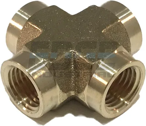 Conexión cruzada de latón forjado 1/4" hembra NPT FNPT combustible/aire/agua/aceite/gas WOG (cantidad 01)