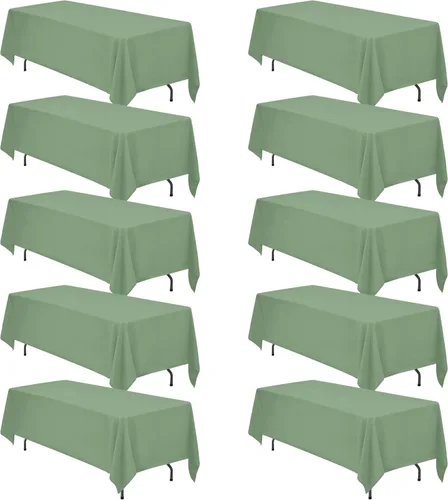 Miniatura 217 de BRILLMAX 6 Pack de Manteles Azul Marino para Mesas Rectangulares de 8 Pies 90 x 156 Pulgadas - 8 pies Mantel Rectangular a Granel de Lino
