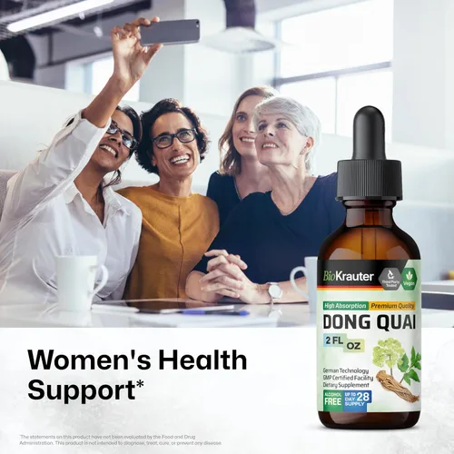 Miniatura 2 de BIO KRAUTER Suplementos de menopausia para mujeres* - Dong Quai Drops 2 onzas líquidas 28 días de suministro - Tintura vegana de raíz de angélica