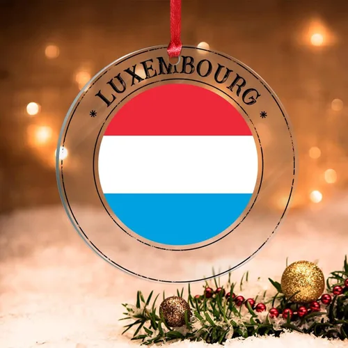 Miniatura 26 de Adornos de Navidad de Kazajstán, bandera de Kazajstán, recuerdo de Navidad, adornos de Navidad acrílicos, bandera nacional, recuerdo de país