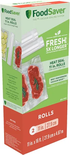 Rollo de bolsas transparentes para cocina FoodSaver de 11 pulgadas., Transparente