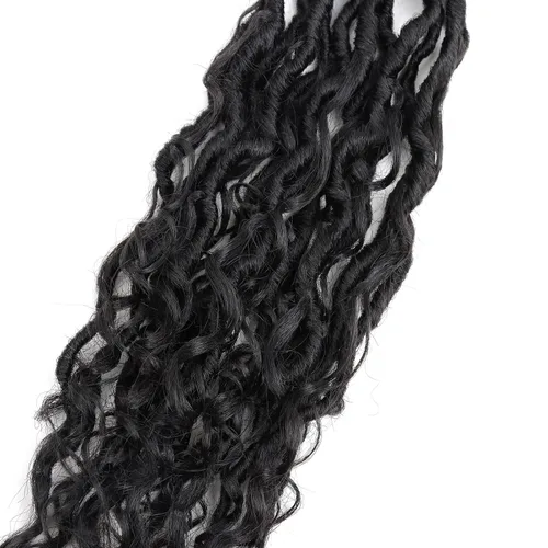 Miniatura 6 de LMZIM Cabello de ganchillo Goddess Locs de 14 pulgadas, 8 paquetes de Faux Locs trenzas de ganchillo para mujeres negras, cabello de ganchillo #2