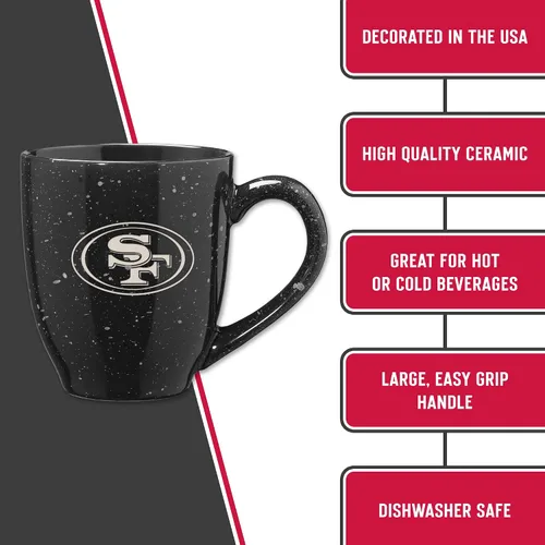 Miniatura 5 de Rico Industries - Taza de café de cerámica con grabado láser de color del equipo de fútbol de la NFL, 16 oz