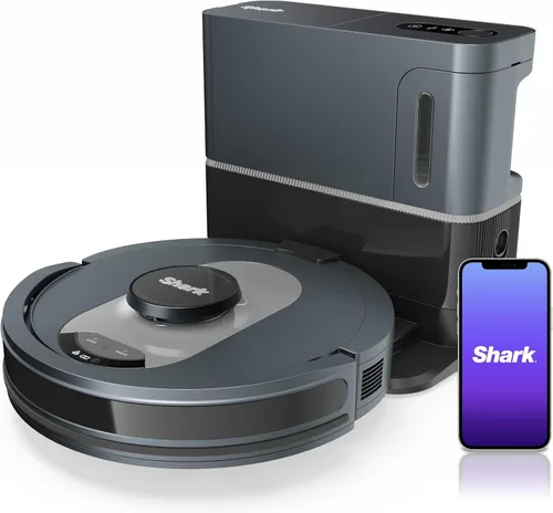 Shark UR2500SR AI Ultra Robot Aspirador con base autovaciada, sin bolsa, capacidad de 30 días, navegación LIDAR, compatible con Alexa, conexión
