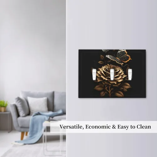 Miniatura 700 de Placa Decorativa de Pared de Granja Rústica con Cuerno de Madera para Puerta de Granero 1 Banda Duplex Cubiertas de Toma Eléctrica Soltera