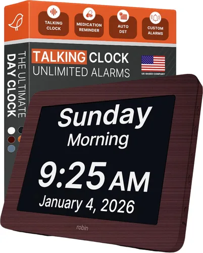 Miniatura 13 de Robin Reloj 2026 con día y fecha para ancianos, relojes para personas mayores, reloj de demencia, calendario digital para ancianos, relojes de noche