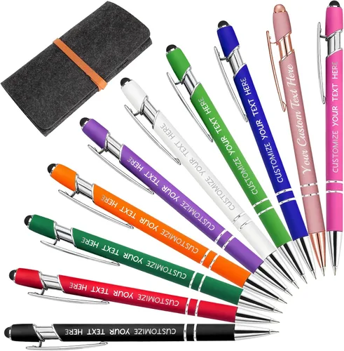 Miniatura 52 de Bolígrafos personalizados con lápiz óptico y grabado gratis, bolígrafos personalizados para negocios, graduación, aniversarios (hasta 500 unidades)