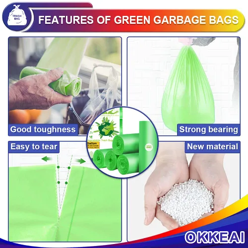 Miniatura 4 de OKKEAI Bolsas de basura pequeñas de 3 galones, 100 unidades, bolsas de basura pequeñas, bolsas de basura pequeñas de 10 litros, para baño, cocina