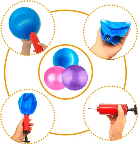 Miniatura 7 de Mini pelotas de yoga de 9 pulgadas para ejercicios de Pilates Terapia Balanceo Micropore Ball Barre Equipo para entrenamiento de estabilidad