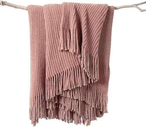 Miniatura 8 de lifein Manta de felpilla de 50 x 60 pulgadas, suave manta de punto bohemio para sofá, acogedora decoración de casa de campo, manta ligera para todas
