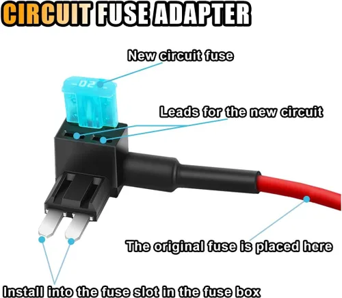 Miniatura 3 de 5 piezas de fusibles de 12V para coche Add-a-Circuit, adaptador de fusibles TAP para automoción, mini fusibles ATM ATO de hoja, juego de fusibles