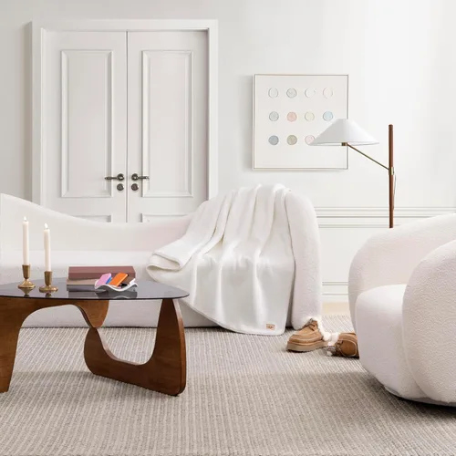 Miniatura 5 de UGG Whitecap Manta de Felpa Suave y Mullida de Forro Polar para Sofá o Cama, Decoración del Hogar, Manta de Invierno, Lavable a Máquina, 50 pulgadas