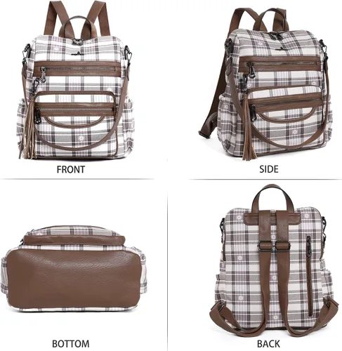Miniatura 65 de Bolsos mochila monedero de piel sintética para mujer, bolsas con zíper, mochilas de hombro casuales