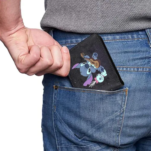 Miniatura 3 de Mulafnxal Cartera de cuero de dibujos animados, Puntada de violín, Minimalista