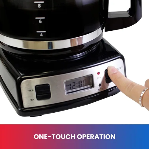 Miniatura 6 de Total Chef Cafetera de goteo – Cafetera programable de 12 tazas con olla de cristal, pausa y vertido, apagado automático, depósito de agua grande