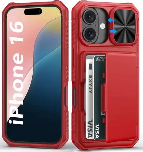 Miniatura 87 de BXYJY Funda tipo cartera para iPhone 15 Pro con tarjetero (4-5 tarjetas) y cubierta deslizante para cámara y soporte, protección contra caídas