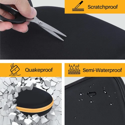 Miniatura 7 de Lebakort Funda de almacenamiento compatible con auriculares DEWALT resistentes 2 en 1 con banda para el cuello (funda negra)