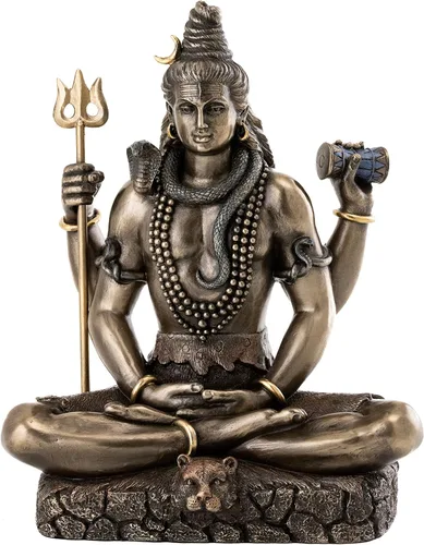 Top Collection Estatua de Shiva en Padmasana Lotus Pose-Hindú Dios de destruir el mal, la ignorancia y la escultura de la muerte, figura