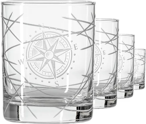 Miniatura 13 de Rolf Glass Compass Star - Vaso de vino sin tallo, vasos sin tallo de 15.75 onzas, juego de 4, cristalería con temática náutica, elegante vaso