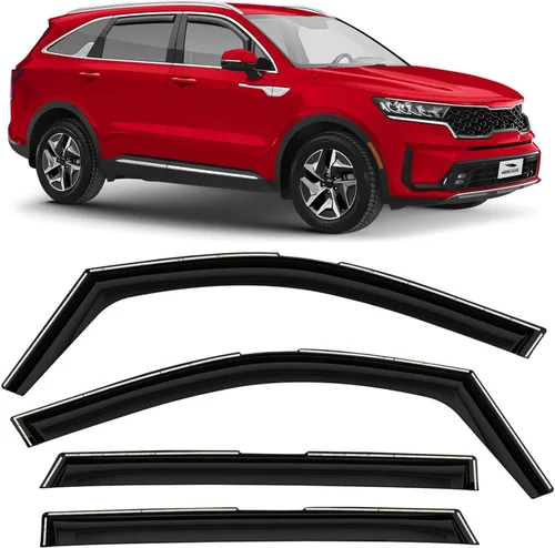 Miniatura 12 de Voron Glass Protectores de lluvia extra duraderos con cinta adhesiva para Toyota Corolla 2014-2019 Sedán, deflectores de ventana, viseras de ventana