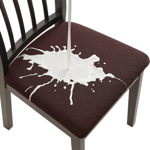 Miniatura 20 de Fuloon Fundas Elásticas para Cojines de Asiento 6 Piezas, Fundas Lavables para Asientos de Sillas, Fundas para Sillas de Comedor para Hotel