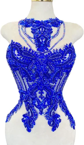Miniatura 15 de Apliques hechos a mano de cristal sobre encaje, diamantes de imitación para coser, cuentas de flecos, parches de lentejuelas, accesorios de Champán