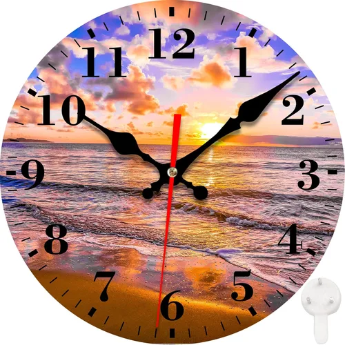 Miniatura 8 de Reloj de pared, astronauta y planetas espaciales, silencioso, sin tictac, funciona con pilas, redondo, decorativo, para interiores y exteriores