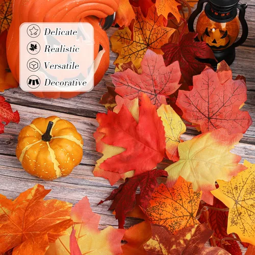 Miniatura 4 de Fovths Guirnalda de hojas de arce de otoño, 8 piezas, 5.8 pies, guirnalda de follaje artificial para otoño, guirnalda de vid colgante de otoño