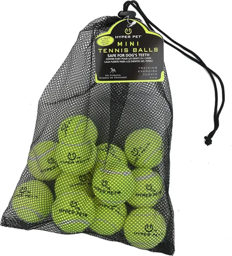 Hyper Pet Mini pelotas de tenis para perros, paquete de 12 (juguetes de pelota para perros para ejercicio, Fetch K9 Mini Kannon K2), juguetes Verde