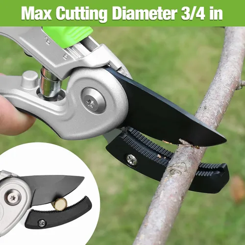 Miniatura 6 de WORKPRO Tijeras de podar yunque de jardín, tijeras de podar de 8" resistentes con mango de diseño ergonómico, cortadoras de jardín que ahorran
