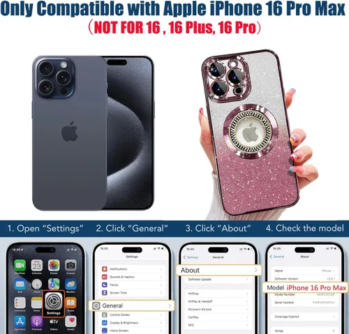 Miniatura 189 de Misscase Funda magnética con purpurina para iPhone 11 compatible con MagSafe, protección completa, delgada, a prueba de golpes, antiarañazos