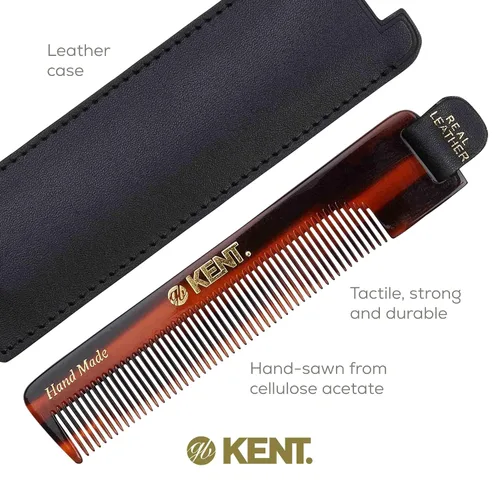 Miniatura 5 de Kent NU22 - Peine de bolsillo de dientes finos hecho a mano para hombres, mujeres y niños, alisador de pelo para el cuidado diario del cabello